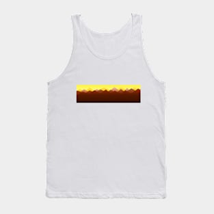 Mountains under yellow sky at sunset / sunrise Tank Top